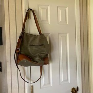 Kathy Ireland Purse Green/Gray color with Brown